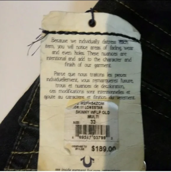 True Religion Skinny Jeans Size 33. - Picture 4 of 5
